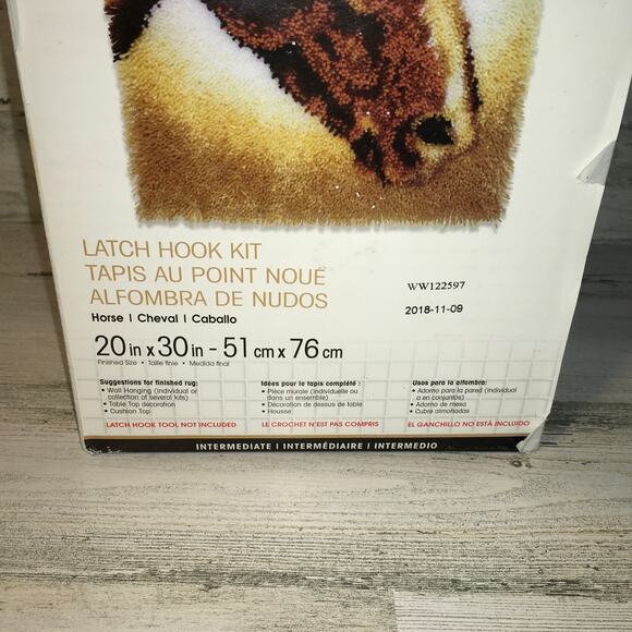 COMPLETE Wonder Art Latch Hook Kit 426404 Horse 20” x 30” Cowboy Wall Hanging - Picture 3 of 8